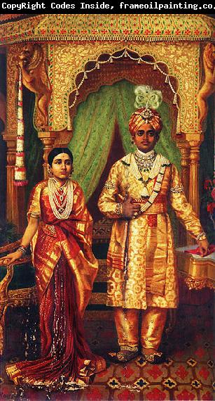 Raja Ravi Varma Krishnaraja Wadiyar IV and Rana Prathap Kumari of Kathiawar